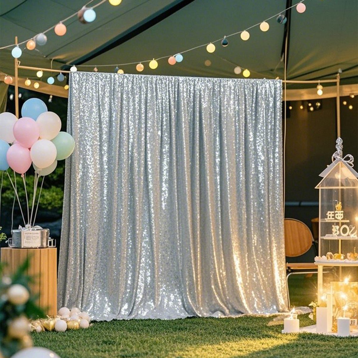 Sequin Fabric Bolt 51"x4 Yards Silver - YauSpark