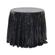 Sequin Round Tablecloth 132" Black - YauSpark