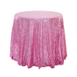 Sequin Round Tablecloth 132" Rose Pink - YauSpark