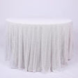 Sequin Round Tablecloth 132" White - YauSpark