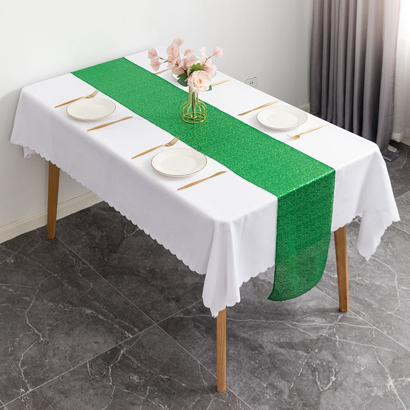 Sequin Table Runner 12" x 110" Mint Green - YauSpark