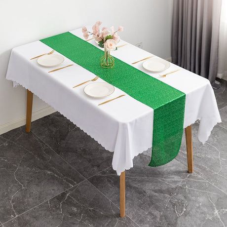 Sequin Table Runner 12" x 110" Mint Green - YauSpark