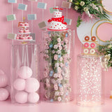 Set of 3 Clear Acrylic Cylinder Pedestal Stands Cake Dessert Table Display - YauSpark