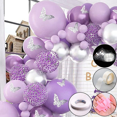 Set of 4 Balloon Arch Kit - Decorating Strips, Balloon Tie Tool, Glue Dots and Curling Ribbon - YauSpark