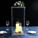 Set of 4 Clear Acrylic Pedestal Risers Transparent Display Boxes - YauSpark