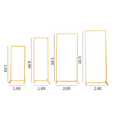 Set of 4 Gold Metal Frame Wedding Arch, Rectangular Backdrop Stand, Floral Display Frame 3.9ft, 4.9ft, 5.9ft, 6.5ft - YauSpark