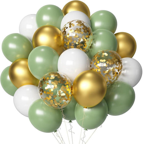 Set of 40 Avocado Green Party Balloon Kit 12" - YauSpark