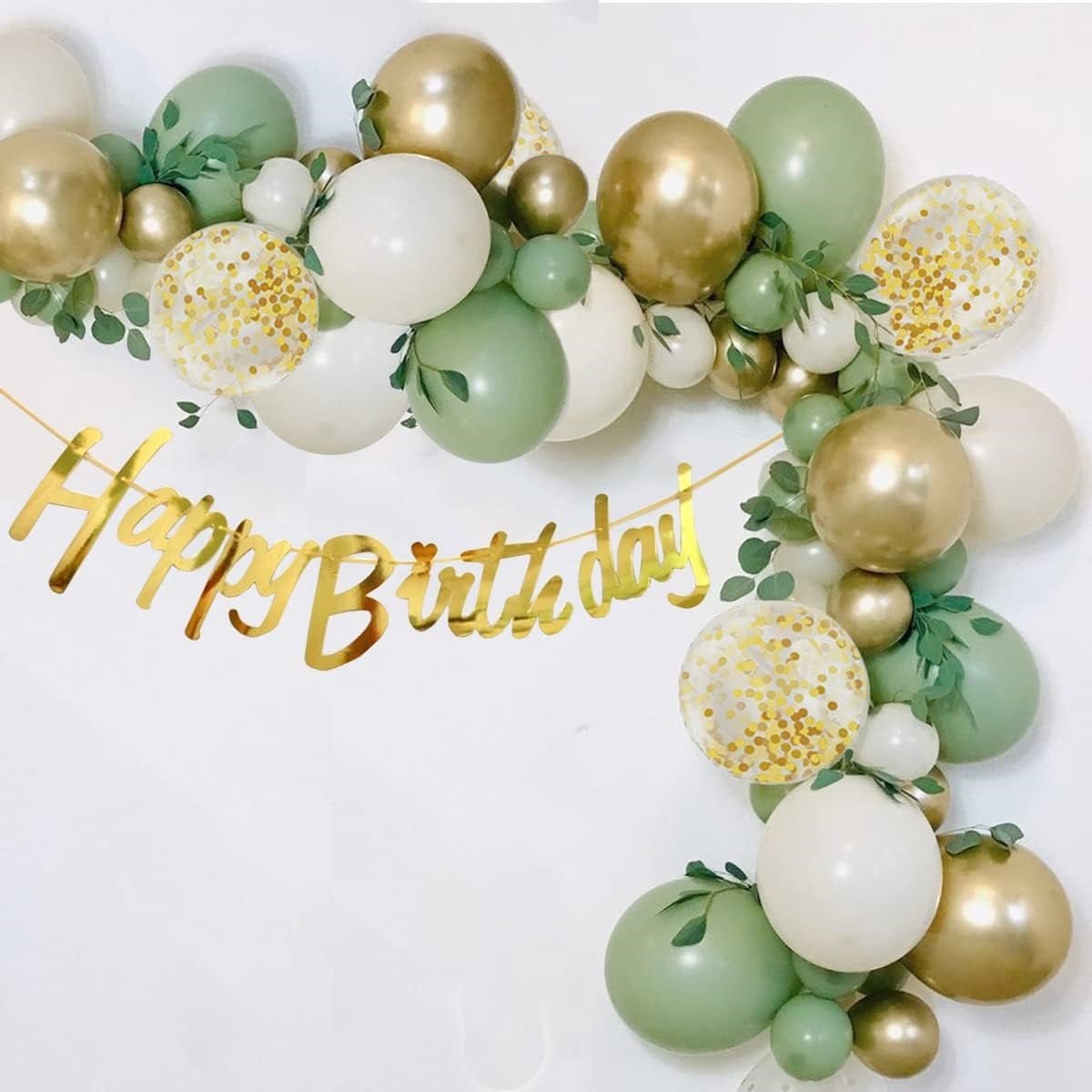 Set of 40 Avocado Green Party Balloon Kit 12" - YauSpark