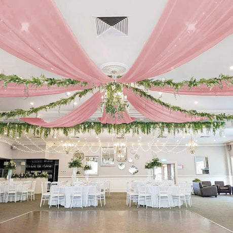 Sheer Wedding Arch Drape 5ftx32ft Nude Pink - YauSpark