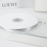 Single Face Decorative Satin Ribbon 100 Yards 3/8" Silver Gray - YauSpark