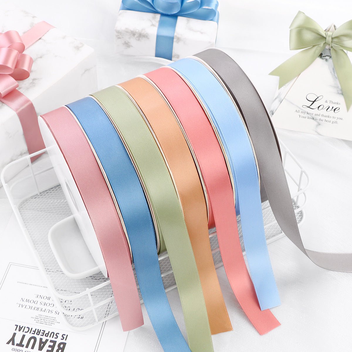Single Face Decorative Satin Ribbon 100 Yards 7/8" Orange - YauSpark
