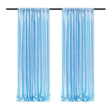 Sky Blue Sequin Backdrop Drape Curtains with Rod Pockets - 8ftx8ft - YauSpark