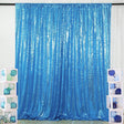 Sky Blue Sequin Backdrop Drape Curtains with Rod Pockets - 8ftx8ft - YauSpark