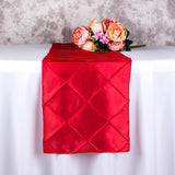 Taffeta Pintuck Table Runner 12"x108" Navy Blue - YauSpark