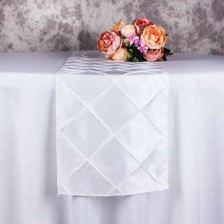 Taffeta Pintuck Table Runner 12"x108" Royal Blue - YauSpark