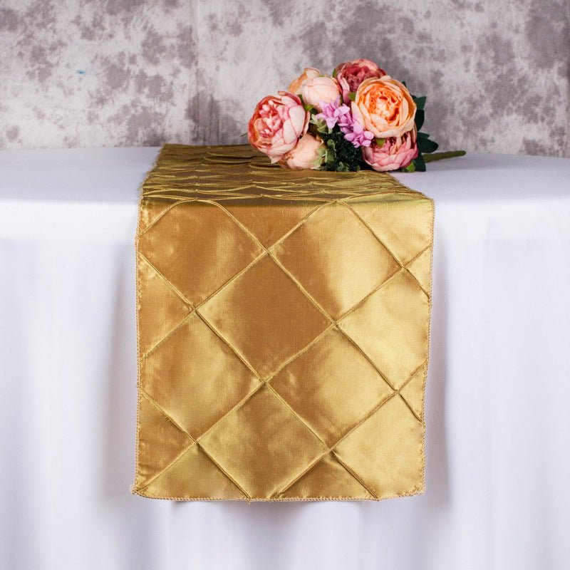 Taffeta Pintuck Table Runner 12"x108" Royal Blue - YauSpark