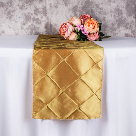 Taffeta Pintuck Table Runner 12"x108" Royal Blue - YauSpark