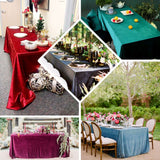 Velvet Rectangular Table Skirt 70"x23"x29"Purple - YauSpark