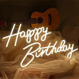 Vibrant and Playful: Happy Birthday Neon Light Sign in Brilliant Colors - YauSpark