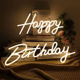 Vibrant and Playful: Happy Birthday Neon Light Sign in Brilliant Colors - YauSpark