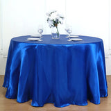 Weddings Satin Round Tablecloth Royal Blue - YauSpark