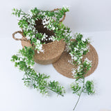 White / Green Artificial Eucalyptus Leaf Table Garland, Real Touch Hanging Greenery Vine 6ft - YauSpark